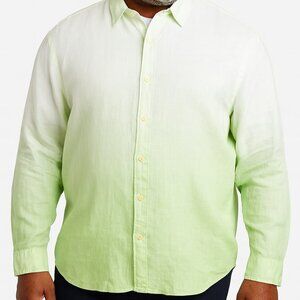 Ralph Lauren 100% Linen Mens Dress Shirt Size 3XB Green Ombre Dress Shirt
